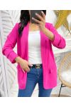 CHAQUETA BLAZER ENROLLADA SS125 FUSHIA