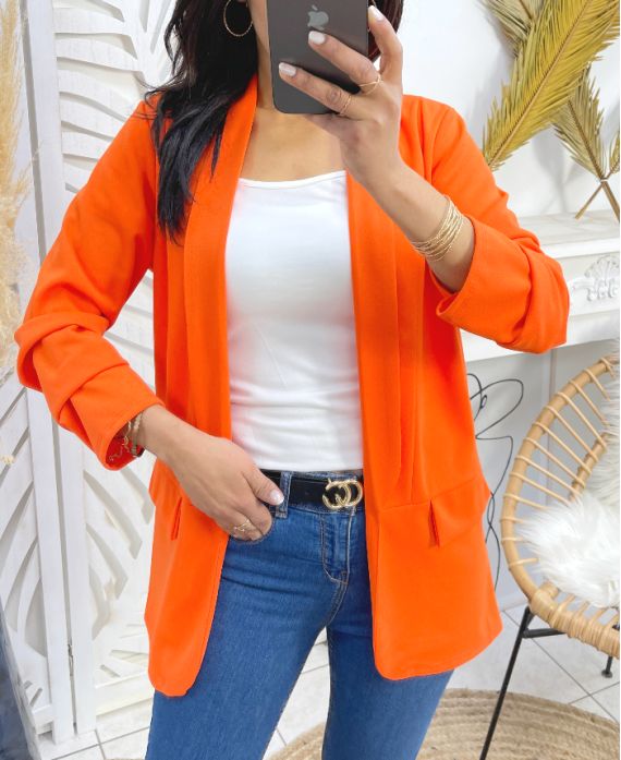 BLAZER JACKET ROLLED-UP SS125 ORANGE