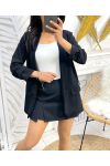 VESTE BLAZER MANCHES RETROUSSEES PE125 NOIR