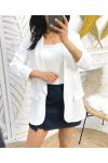 BLAZER JACKET WITH ROLL-UP SLEEVES SS125 WHITE