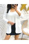 CHAQUETA BLAZER CON MANGAS ENROLLABLES SS125 BLANCO