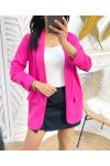 CHAQUETA BLAZER ENROLLADA SS125 FUSHIA