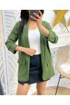 BLAZER JACKET ROLLED-UP SLEEVES SS125 MILITARY GREEN