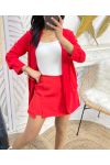 VESTE BLAZER MANCHES RETROUSSEES PE125 ROUGE