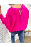 AUSGEFALLENER KNOTIGER OVERSIZE-PULLOVER PE109 FUCHSIA