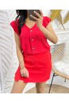PE179 BUTTON BLOUSE RED