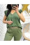 BLUSA CON BOTTONI PE179 VERDE MILITARE