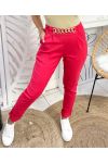 PACK 4 PANTALONS CHAINE S-M-L-XL PE131 ROUGE