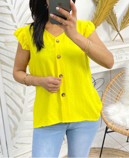 PE179 BLUSA DE BOTONES AMARILLO