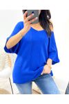 PULLOVER MANCHE COURT PE956 BLEU ROYAL