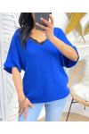 SHORT SLEEVE SWEATER PE956 ROYAL BLUE