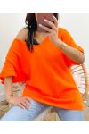 SHORT SLEEVE SWEATER PE956 ORANGE