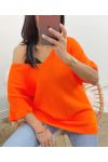 SHORT SLEEVE SWEATER PE956 ORANGE