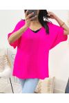 SHORT-SLEEVED SWEATER PE956 FUCHSIA