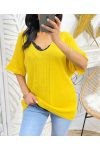 PULLOVER MANCHE COURT PE956 JAUNE