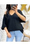 SHORT SLEEVE SWEATER PE956 BLACK