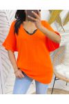 SHORT SLEEVE SWEATER PE956 ORANGE