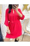 ROBE TUNIQUE AVEC LIEN PE70 ROUGE