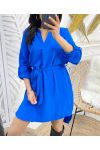 TUNIC DRESS WITH TIE SS70 ROYAL BLUE