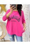 T-SHIRT 2 POCHES LOS ANGELES PE49 FUSHIA