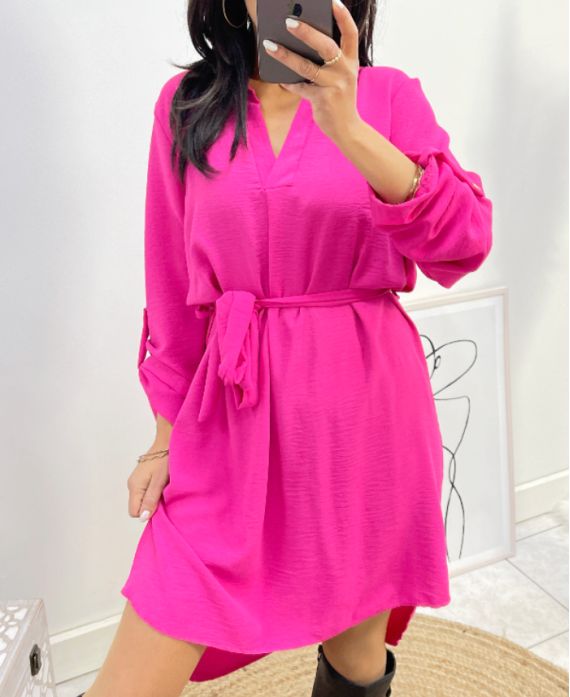 ROBE TUNIQUE AVEC LIEN PE70 FUSHIA