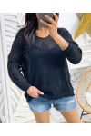 JERSEY DE PUNTO PARA MUJER SS343 NEGRO