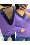 PE18 PURPLE LACE FINE SWEATER