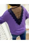 PE18 PURPLE LACE FINE SWEATER