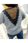 THIN LACE SWEATER SS18 GREY