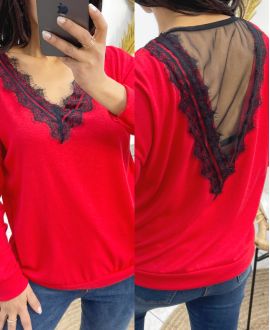 LACE SWEATER SS18 RED