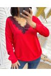 LACE SWEATER SS18 RED