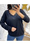 PULLOVER DENTELLE PE18 NOIR