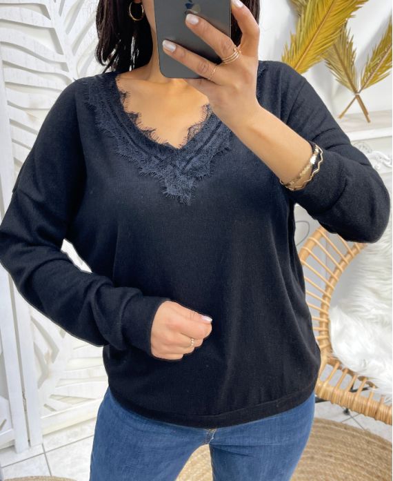 LACE SWEATER SS18 BLACK