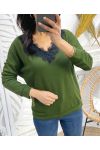 THIN LACE SWEATER SS18 MILITARY GREEN