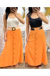 PE300 LONG BUTTON SKIRT ORANGE