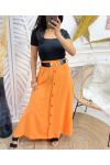 PE300 LONG BUTTON SKIRT ORANGE