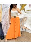 PE300 LONG BUTTON SKIRT ORANGE