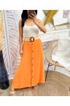 PE300 LONG BUTTON SKIRT ORANGE