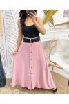 PE300 PINK LONG BUTTON SKIRT