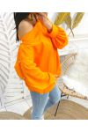 BAUMWOLL-SWEATSHIRT MIT GOLDKNÖPFEN SS13 ORANGE