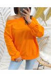 BAUMWOLL-SWEATSHIRT MIT GOLDKNÖPFEN SS13 ORANGE