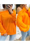 BAUMWOLL-SWEATSHIRT MIT GOLDKNÖPFEN SS13 ORANGE