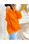 BAUMWOLL-SWEATSHIRT MIT GOLDKNÖPFEN SS13 ORANGE