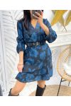 ROBE IMPRIMEE PE76 BLEU