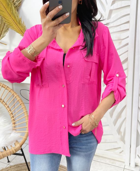 2-POCKET SHIRT PE207 FUSHIA