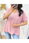 LACE FLUID TOP PE276 PINK