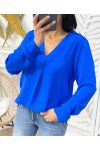 BLUSA DE BOTONES PE374 AZUL REAL