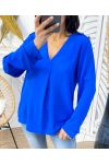 BUTTON BLOUSE PE374 ROYAL BLUE