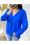 BLUSA CON BOTTONI PE374 BLU ROYAL