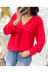 PE374 RED BUTTON BLOUSE